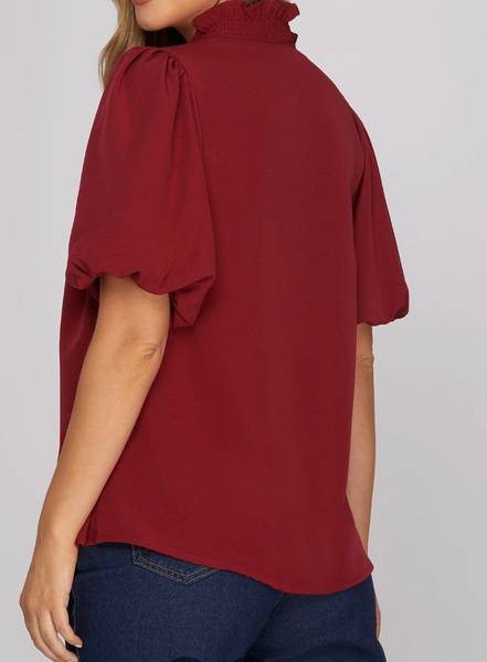 Catching Compliments Blouse - Wine