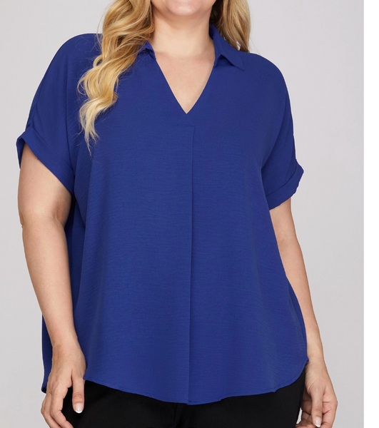 Minimal Mood Blouse - Royal Blue