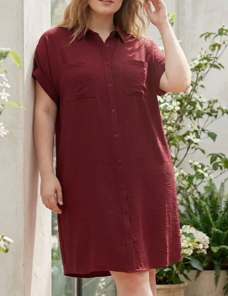 The Sunday Stroll Dress - Burgundy