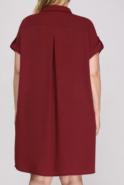 The Sunday Stroll Dress - Burgundy