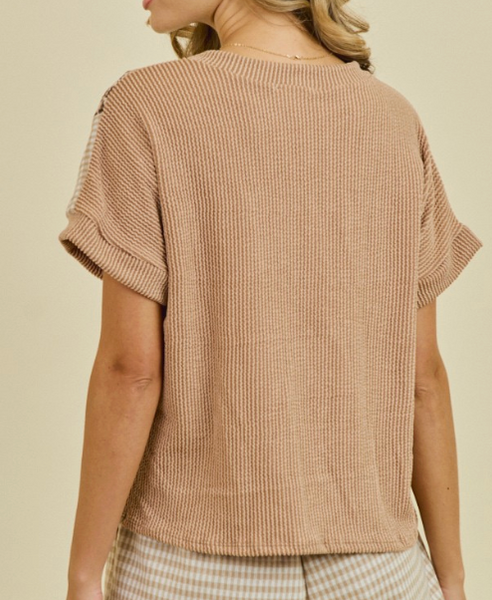 Gingham & Wild Top - Taupe