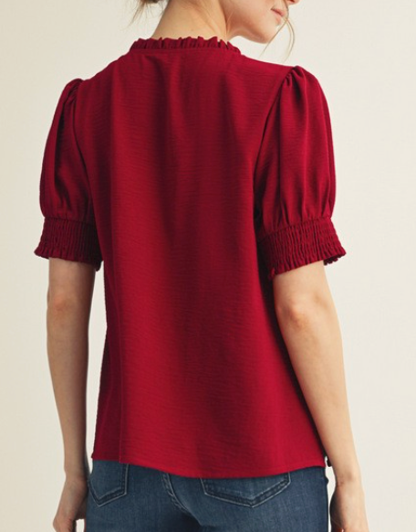 Sweet Bloom Blouse - Burgundy