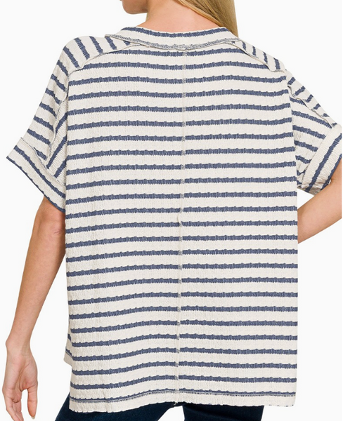 Harbor Stripe Top - Black