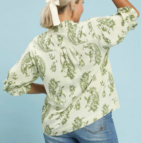 Harvest Vine Blouse - Green