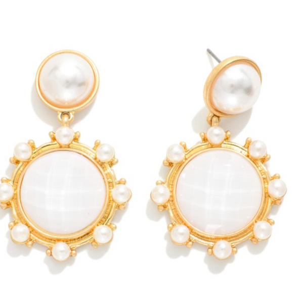 Daisy Drop Earrings - White