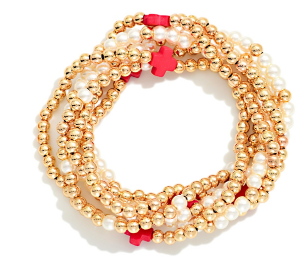 Hope & Grace Bracelet Stack - Red