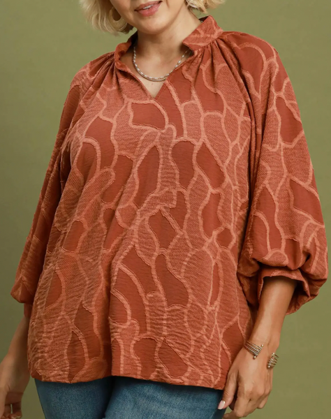 Through The Garden Blouse - Auburn