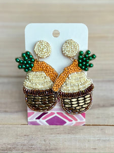 Carrot Easter Basket Beaded Earrings